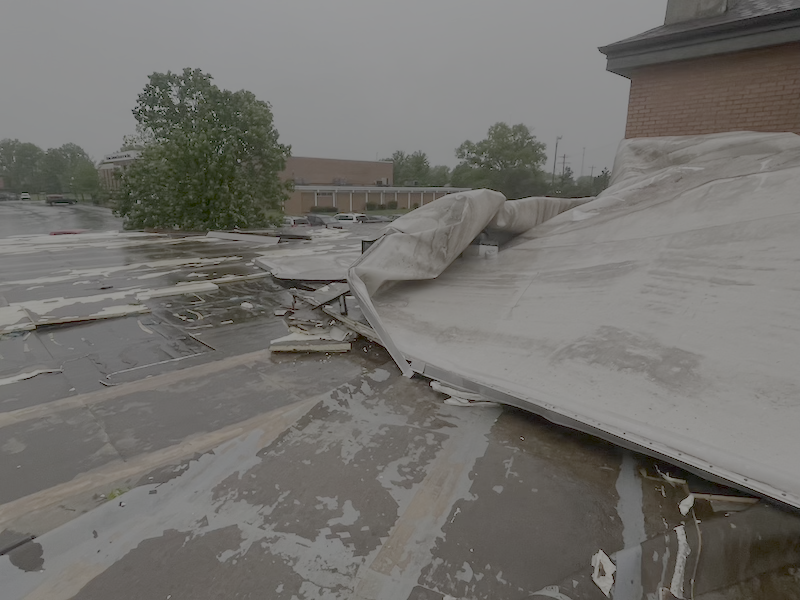 Storm damage repairs at Lang Hall