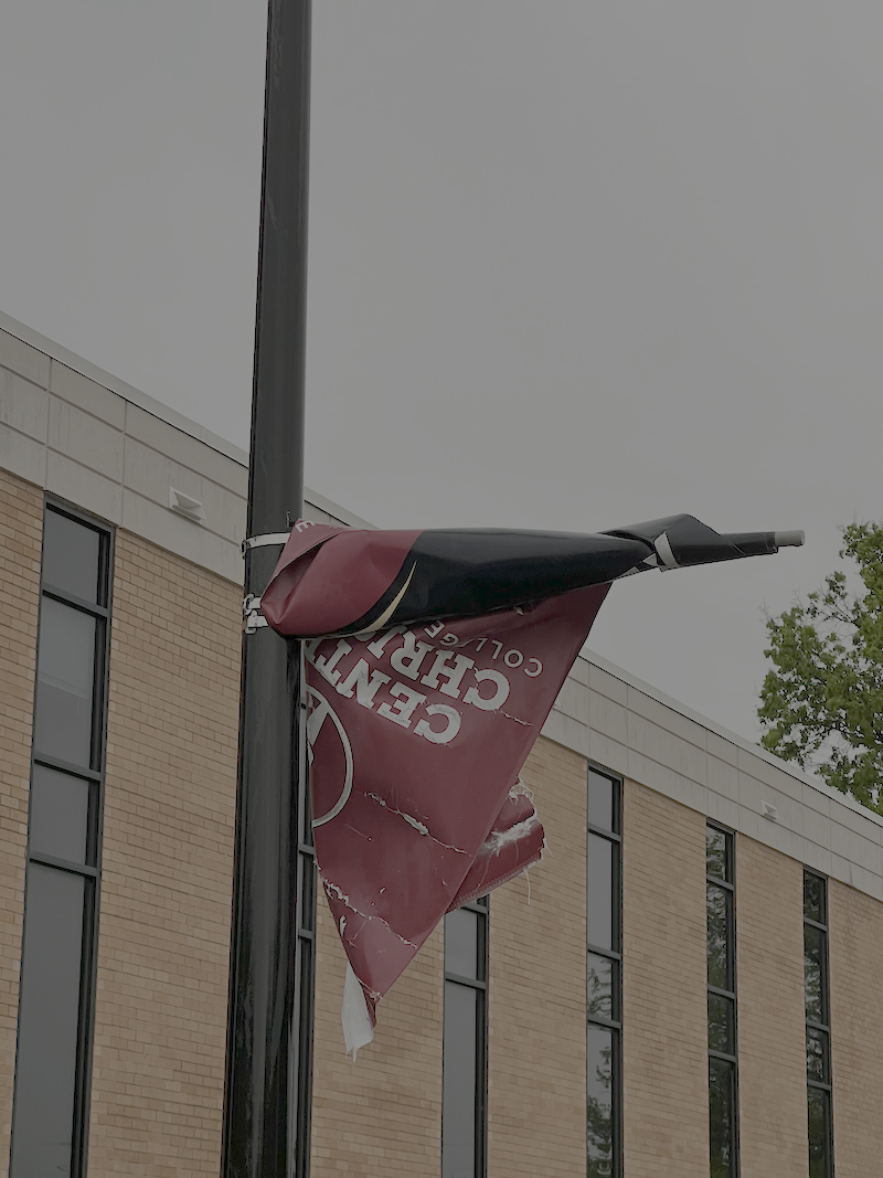 Additional storm damage at Lang Hall