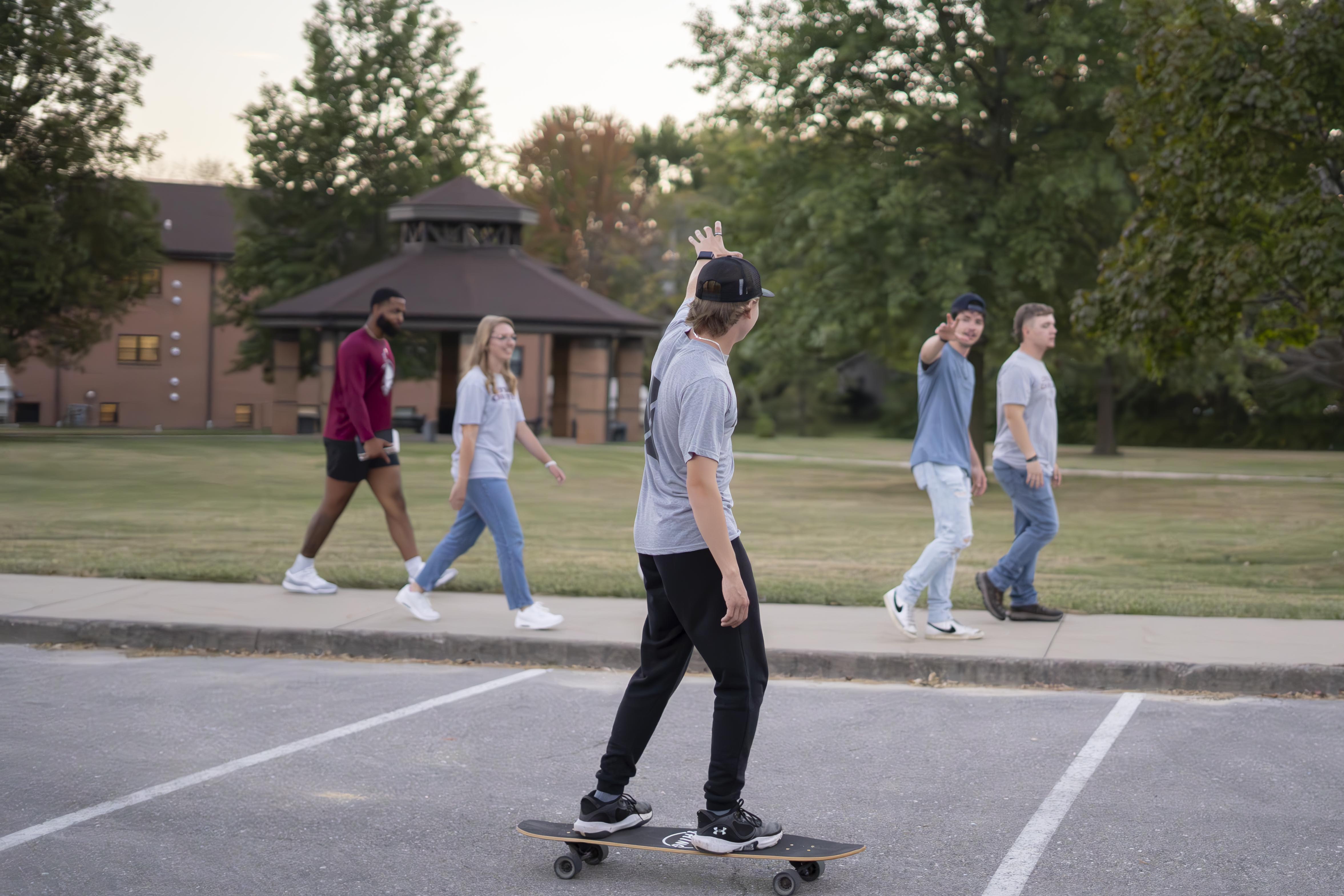 Students spending time together on campus