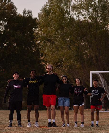 Students spending time together on campus